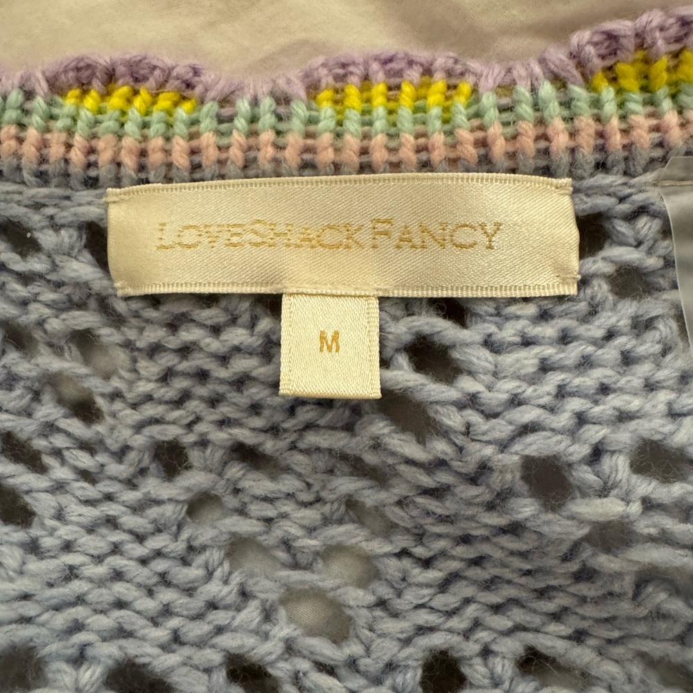Sweet, Bright, Playful LoveShackFancy Pastel Patchwork Crochet Cardigan - Picture 8 of 9